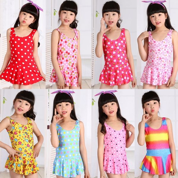 

girls' one-piece princess dress cute korean medium and large children's baby spring princess dress swimsuit children's swimsu, Black