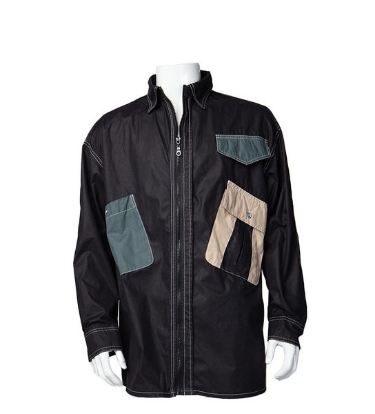 

men wax jacket street fashion oil wax coat motorcycle jacket mens designer jackets casual lapel multi color stitching version classic jacket, Black;brown