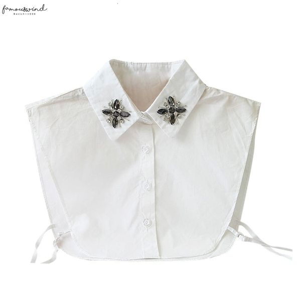 

newly design fashion women lace vintage fake cotton shirt collar necklace choker collar blusas de verano rk, White