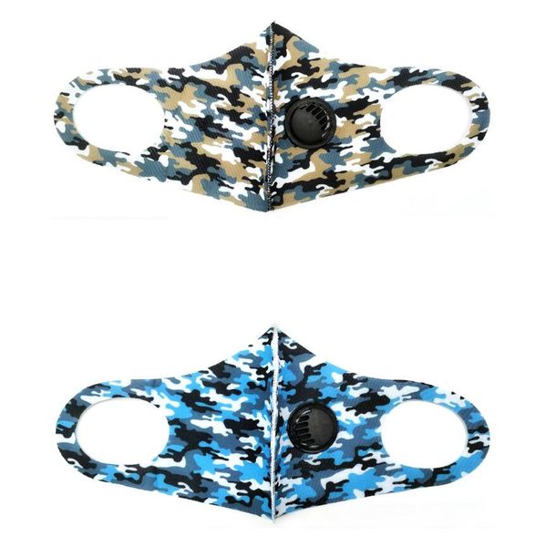 

party masks camouflage breathing valve face mouth mask anti-dust protection cotton masks washable anti-dust breathable outdoor cycling masks