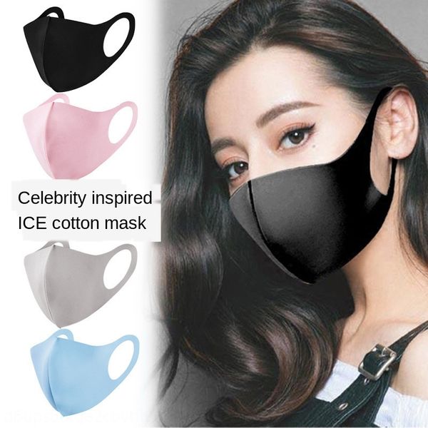 

star ice silk comfortable breathable dustproof facial mask black 3d mask for boys and girls in spring and summer