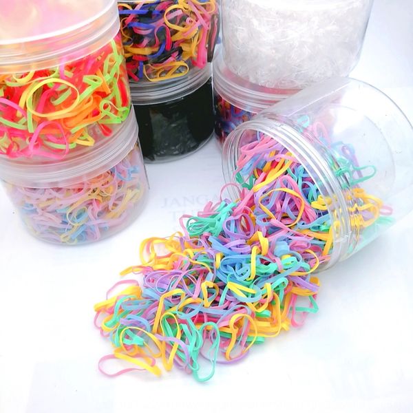 

disposable children's hair-high rubber band elastic color black rubber band head rope thickened small princess braid, Slivery;white