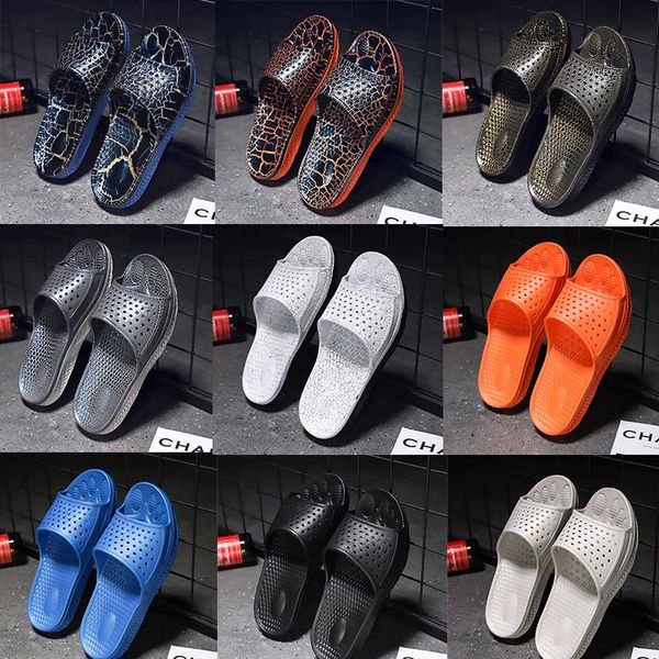 

men's shoes sandals and slippers summer massage bottom hole shoes casual wild wear non-slip personality fashion slippers size 39-49, Black