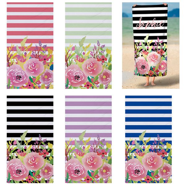 

75*150cm absorbent microfiber large beach towel for flowerprinted women swimwear beach cover bathroom big bath towel mats blanket