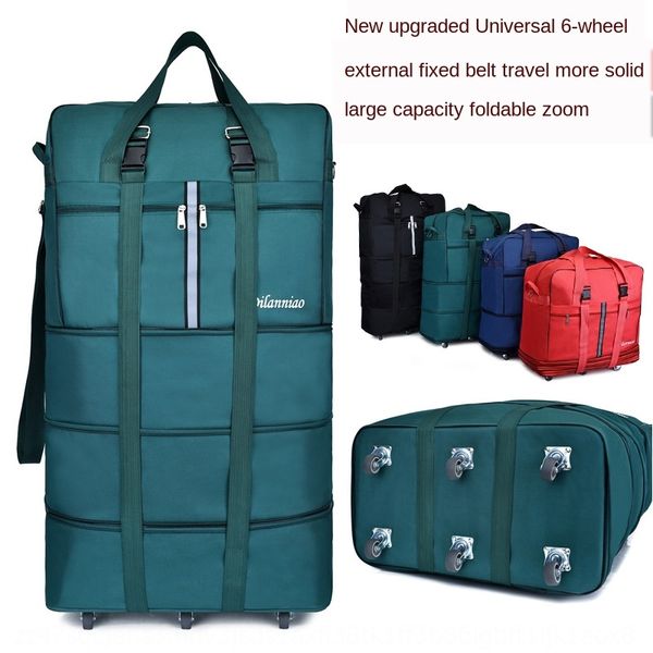 

07rvm 36-inch air transport large capacity traveling abroad universal wheel foldable moving storage storage bag bagluggage bag luggage bagba, White