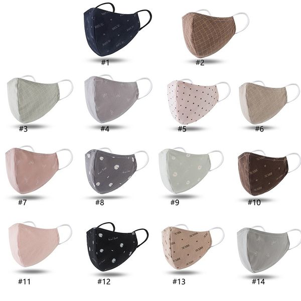 

washable cotton face mask anti dust fog elastic earloop reusable fashion designer cover for women men adults size personality mask