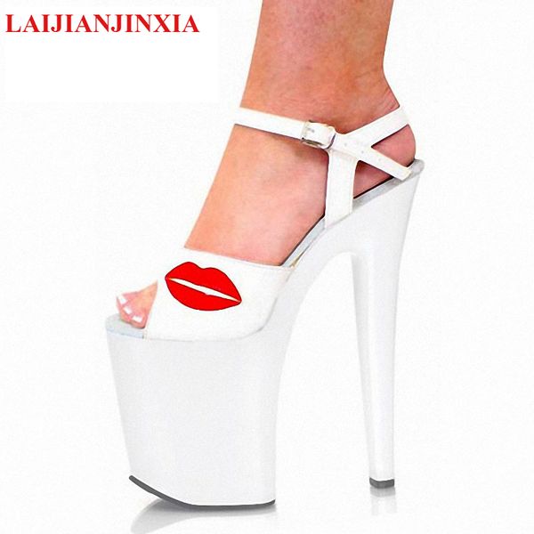 

laijianjinxia new 23cm high heel sandals clubbing high heels open toe platform stage shoes white women's wedding shoes, Black