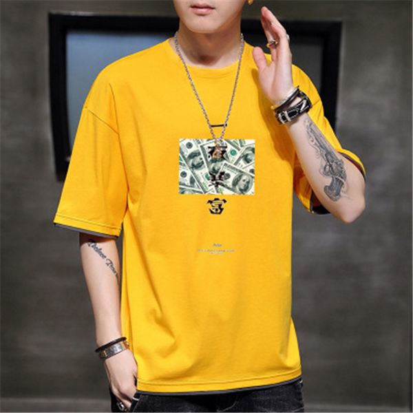 

человек usd 3d шаблон футболки тенденции моды franklin с коротким рукавом тройник дизайнерские летний новый мужской шею сыпучие увеличенные, White;black