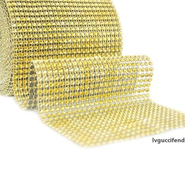 

24 row crystal mesh rhinestone mesh roll tape tulle crystal ribbon cake wedding decoration silver rhinestone mesh rol 9m *12cml