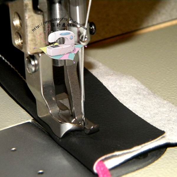 

industrial sewing machine parts synchro car comprehensive feeding thick material leather pressure rope press foot, Black
