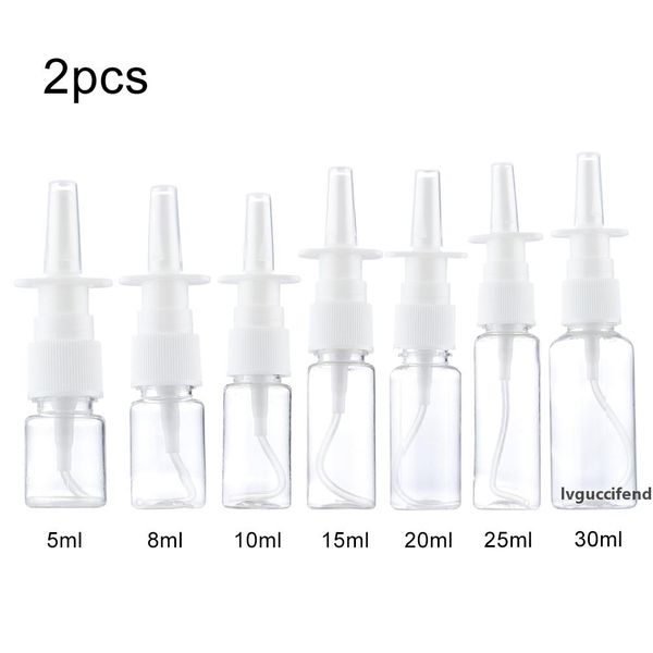 

2pcs 10ml/20ml/30ml white empty plastic nasal spray bottles pump sprayer mist nose spray refillable bottling packaging mylovethome