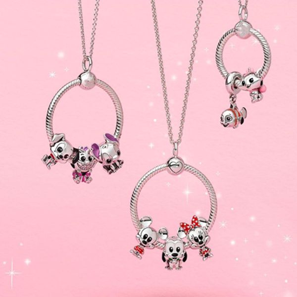 

new 100% 925 sterling silver charm pendant for girlfriend o-shaped pan necklace