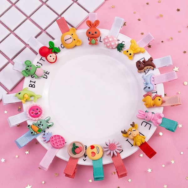 

ins harajuku mori ins harajuku girl hair accessories fresh color multi-style small animal hairpin beautiful air side clip bangs clip, Slivery;white