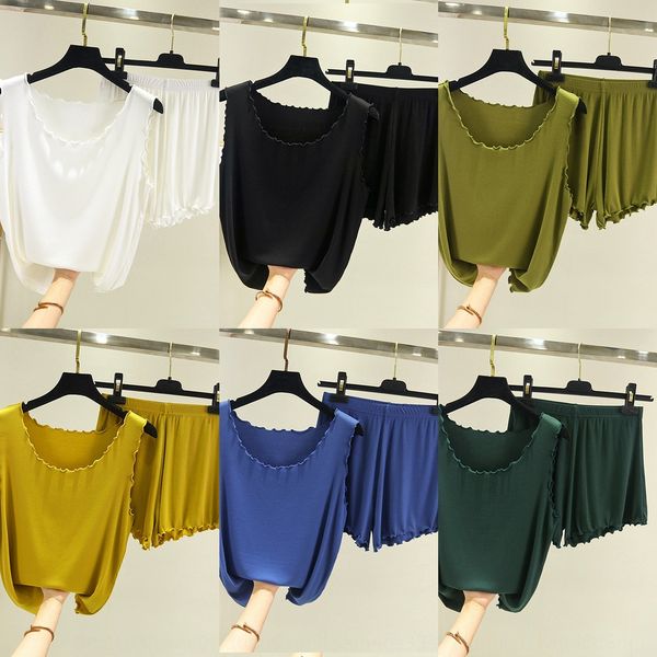 

2pa6p modal small camisole wear women's summer clothes home clothes vest home clothing thin solid color base shirt large size pajamas s, Blue;red