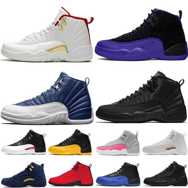 

2020 мужские баскетбольные ботинки 12s jumpman университета золотой камень синий 12 flu game royal мастер темно-серый мужчин спортивное спор, White;red