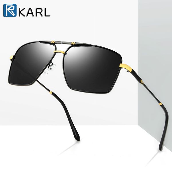 

driving polarized sunglasses for men pchromic sun glasses 2020 new luxury designer square metal frame fishing sunglass women, White;black