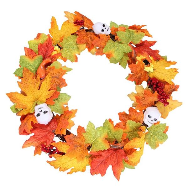

1pc skull shaped garland halloween wreath party decorations