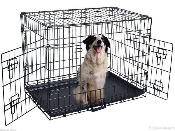 

42 «» 2 двери провода складной pet crate собака кошка клетка чемодан питомник playpen ж / лоток