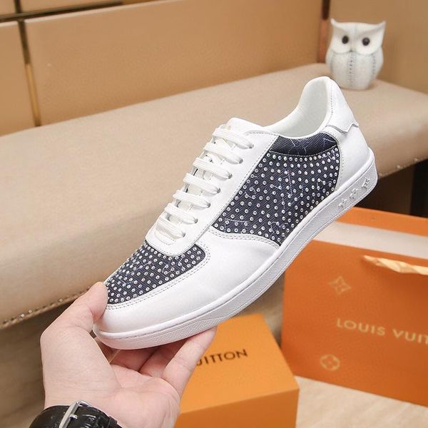 

2020v limited edition luxury design leather printed sneakers fashion wild mens casual shoes mens banquet shoes size: 38-45, Black