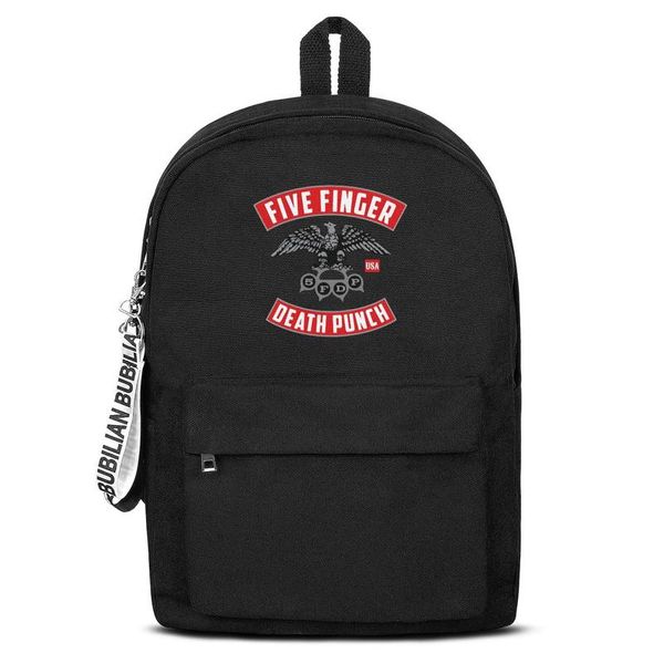 

classic five finger death punch eagle knuckle canvas bookbag basic backpack adjustable school student traveling daypack five finger band