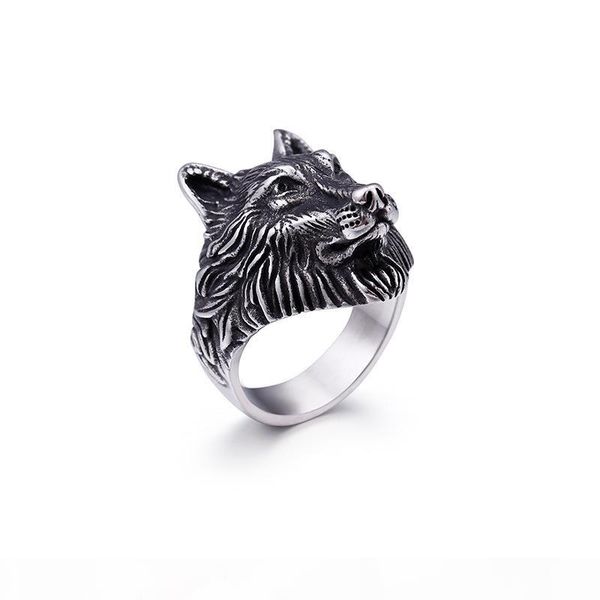 

hip hop stainless steel ring fashion wolf head design personalit ring new style hip hop jewelry, Silver