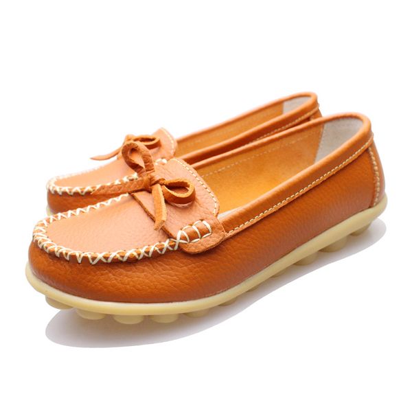 

women low split leather flat shoes moccasin-gommino ladies loafers slip-on big size 43 44 women low cutter casual shoes, Black