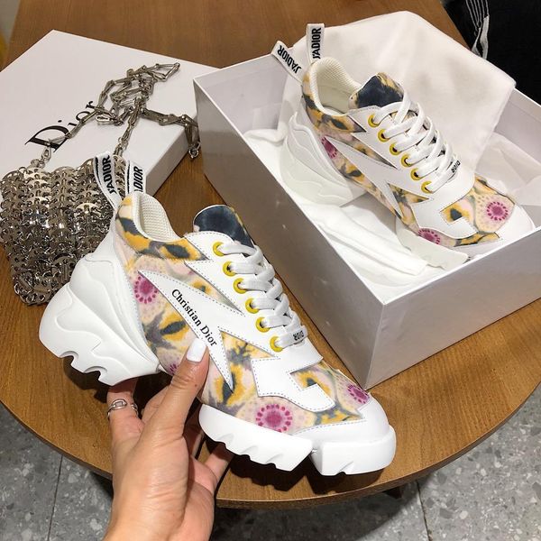 

new26 luxury ladies casual shoes trend personality sports shoes fashion thick bottom old shoes original box packaging fast delivery, Black