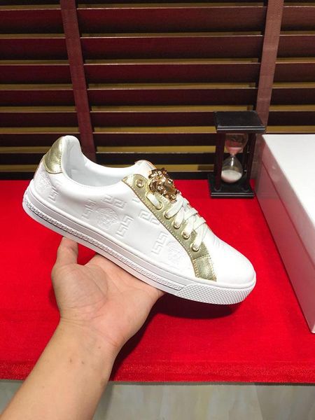 

2020g limited edition leather men's outdoor casual shoes large size fashion wild lace up sneakers low-comfortable breathable tide s, Black