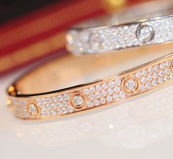 

luxurious quality rose gold and platinum bracelet with sparkly diamond for women wedding jewelry gift in 16# 17# ps3416, Black