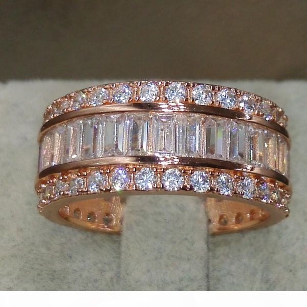 

o size 5 6 7 8 9 10 new luxury jewelry 925 sterling silver yellow gold plated princess gemstones z women wedding band ring for love, Slivery;golden