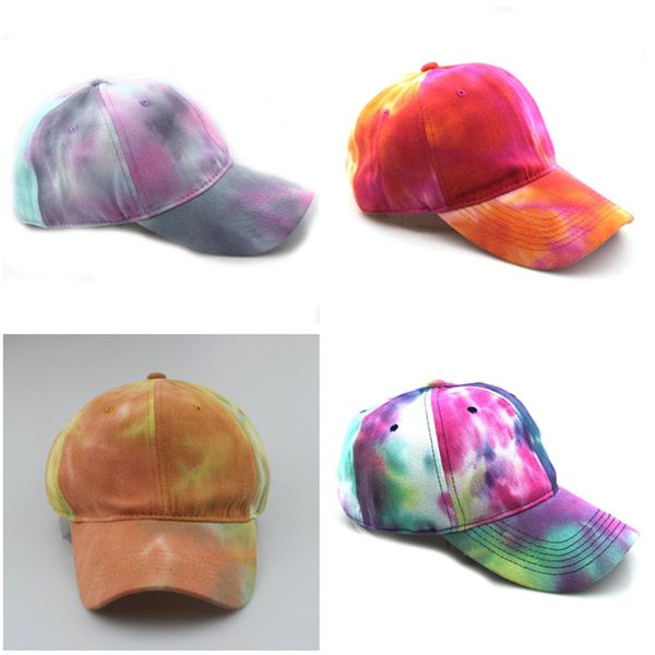 INS Batik-Baseballmütze Sommer Herren Damen Regenbogenfarben Sonnenhüte Mode im Freien Radfahren Ballkappe Baumwolle Snapback Top Qualität 2020 Best