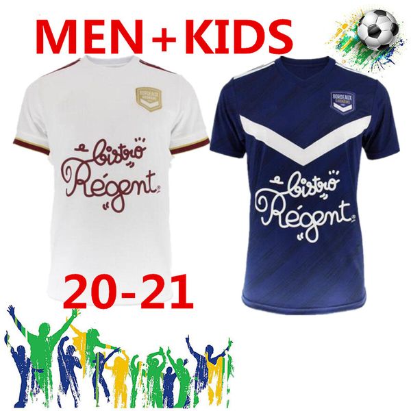 

20 21 girondins de bordeaux soccer jerseys briand maja kamano adli football shirt bordeaux 2020 2021 white maillot men+ kids kit uniforms, Black;yellow