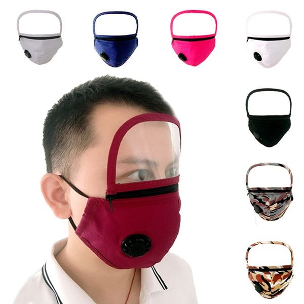 

detachable eyeshield face mask zipper reusable dustproof mouth cover outdoor washable cotton protection masks dda256