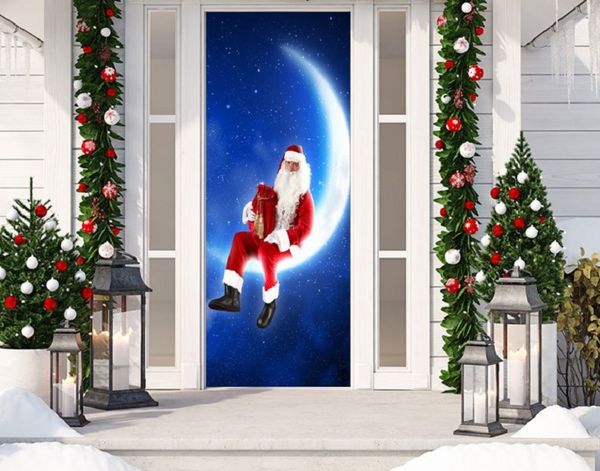

2020 smt023 christmas moonlight old man sticker 3d simulation door sticker removable waterproof wall sticker bedroom living room diy