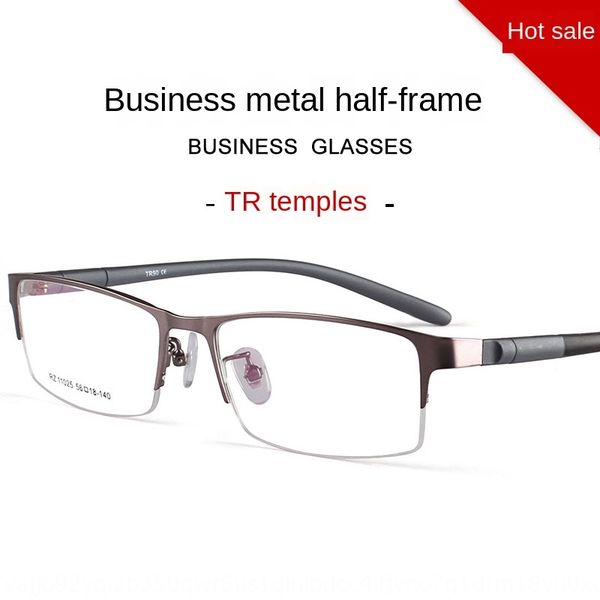 

yingjie new style half square metal glasses frame two-color tr glasses frame, Silver