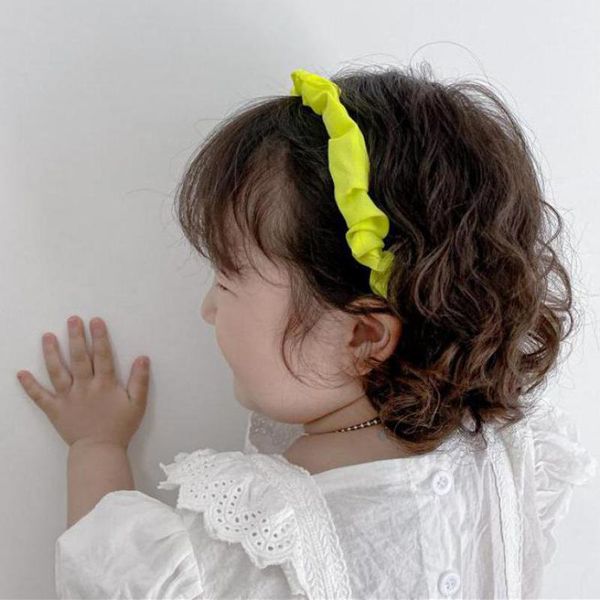 

день корейского плиссе hairband для ребёнки упругих аксессуаров для волос для детей birhthday стайлинг инструментов оголовья детских подарки, Slivery;white