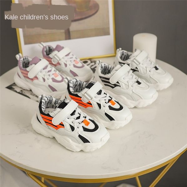 

lhlqb korean casual men's and women's season 2019 new stitching boys' soft bottom sneakers children's children's sh, Black