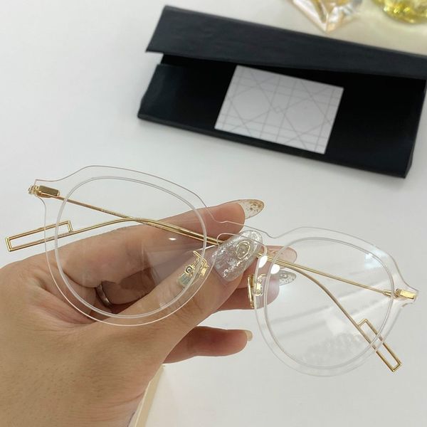 

2020 new fashion designer glasses small round neutral glasses uv400 frame tablet full edge + slim stainless steel wire prescription box
