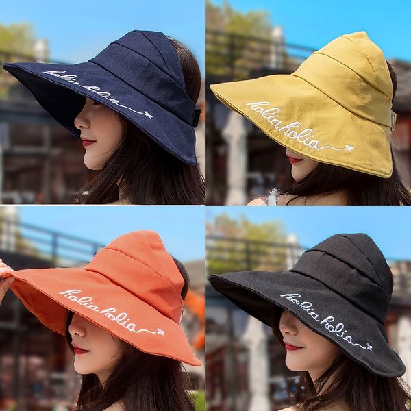 

bucket bucket children's sun korean style all-match face-covering fisherman hat uv-proof large eaves roof sun hat, Blue;gray