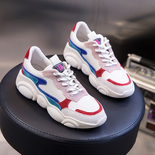 

genuine leather white shoes korean style bear shoes 2020 spring and autumn new womens shoes all-match student ins dad women, Black