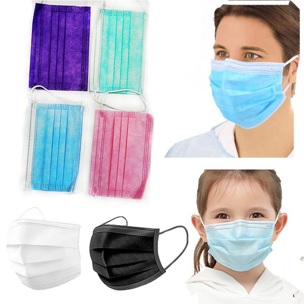 

chilidren balck masks mouth dhl cover mask coxnd fa dust 3 dsbcf layer 3-ply disposable masks kids csvjv