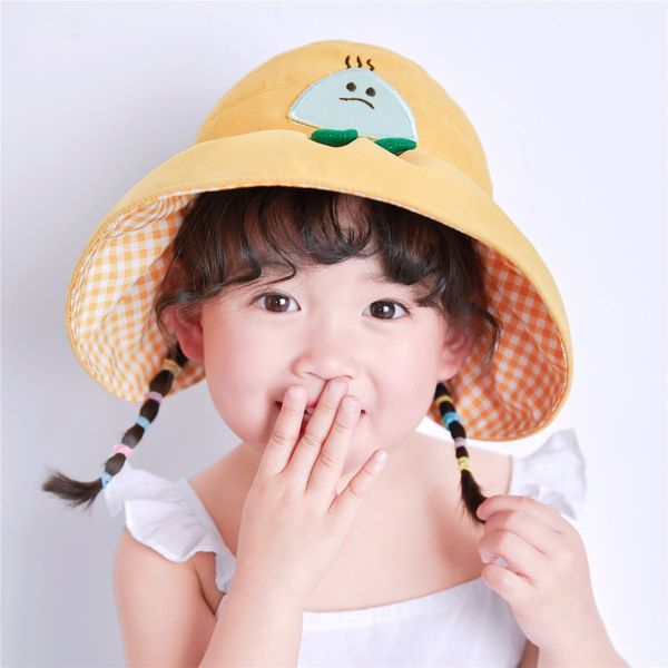 

children's korean new cute small rice ball empty cute all-match sun hat men's and women's sun hat, Blue;gray
