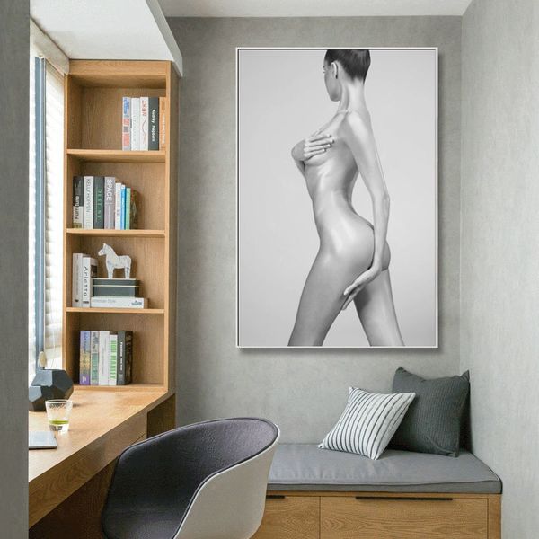 

Modern Nude Portrait Art Posters and Prints Wall Art Canvas Painting Beautiful Female Model Pictures for Living Room Home Decor