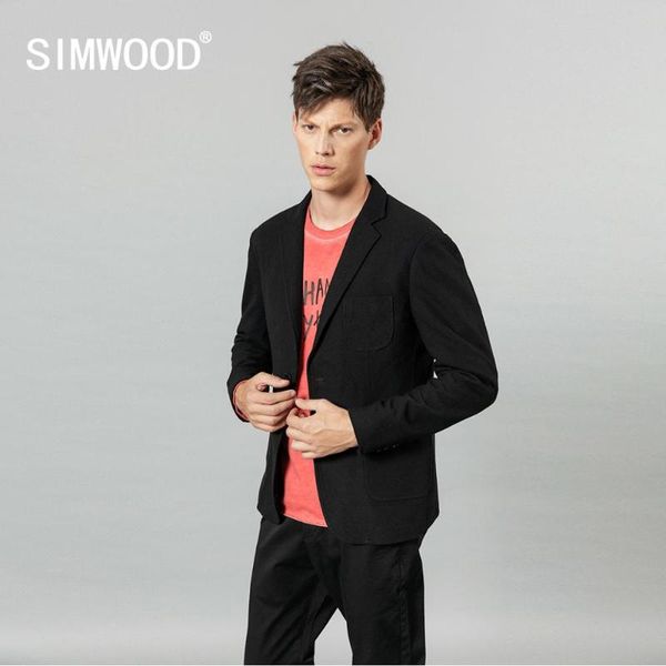 

simwood 2020 весна зима вафельный клетчатые блейзеры мужчины умные случайные костюмы одна кнопка куртки тонкий подходят пальто si980666, White;black