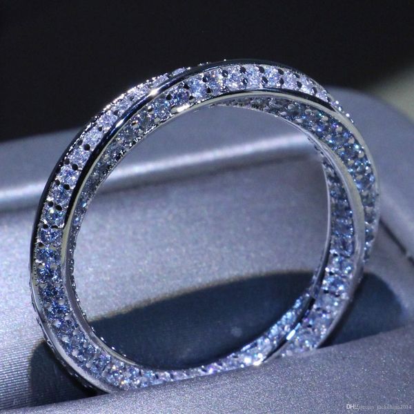 

wholesale stunning simple circle ring luxury jewelry 925 sterling silver pave micro 5a zirconia cz party mobius wedding rings for women gift, Slivery;golden