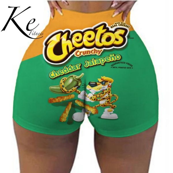 

ke 2020 new summer stretch slim sports yoga running pants printed fitness shorts woman, White;black