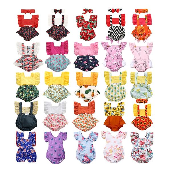 

0-24m cute newborn baby girl romper clothes complete works print tank romper princess girls summer clothes, Blue