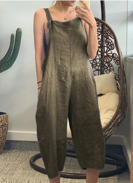 

women's summer casual jumpsuit square collar jump suit female loose pants plus size long trousers, Black;blue