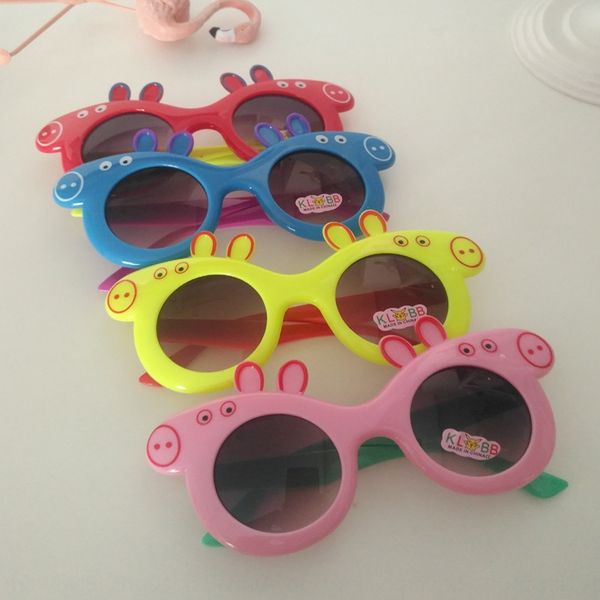 

new pig-shaped children's eye sun sunglasses protection uv-proof cool explosion-proof pet glasses, Blue