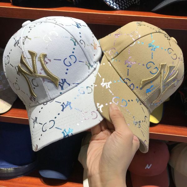 

summer korean colorful embroidered letter baseball baseball cap men' full print couples outdoor leisure sports cap women, Blue;gray